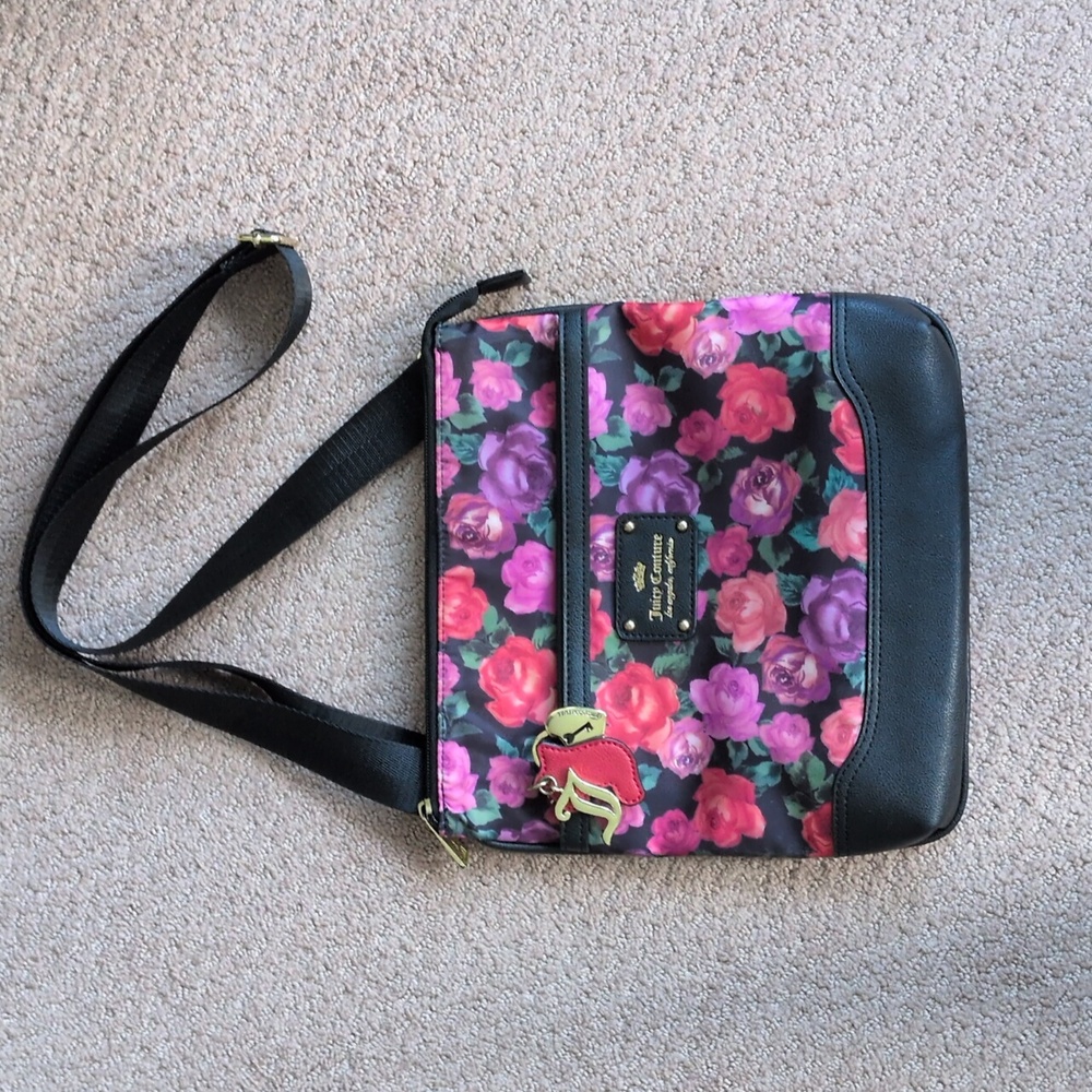 Juicy Couture Floral Rose Print Crossbody Bag